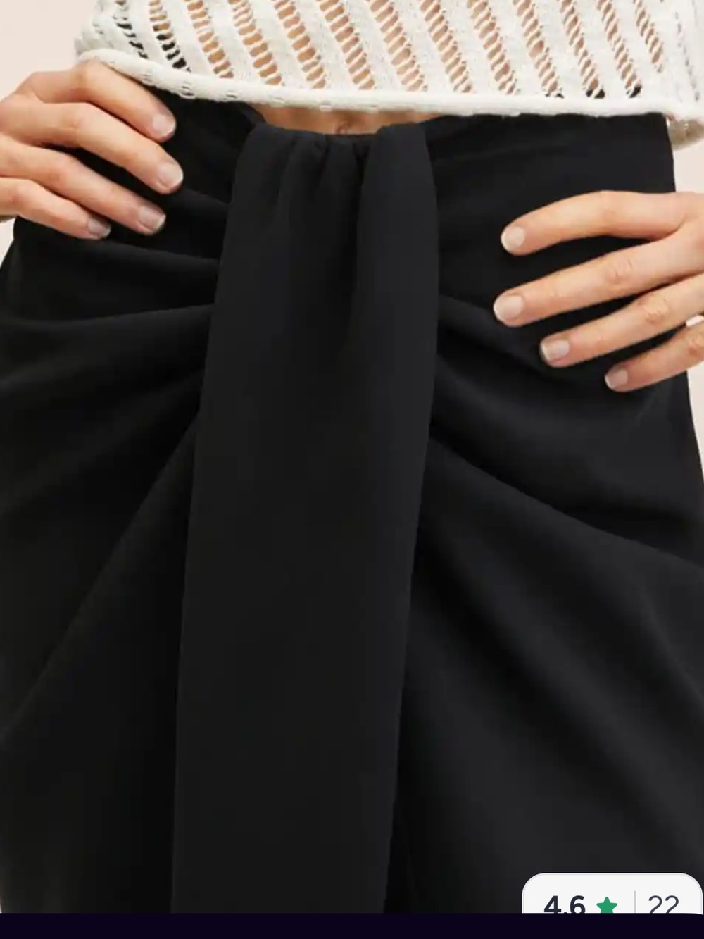 Nwt mango Black front pleat Draped Midi Skirt - Women - Picture 4 of 8